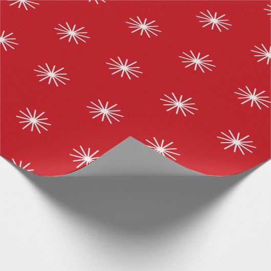 Schneeflocken Rot und Weiß Muster Geschenkpapier (Ecke)