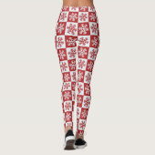 Schneeflocken Rot und Weiß Weihnachten Leggings (Rückseite)