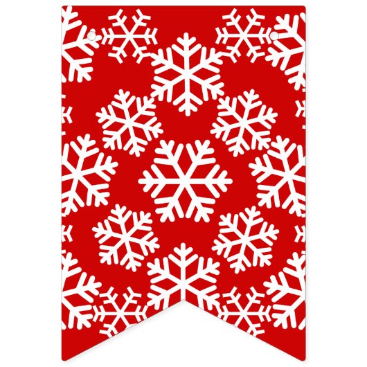 Schneeflocken Rote Jagdfahnen Wimpelkette (Zweite Fahne)