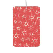 Schneeflocken, rote und weiße Schneeflocken, Schne Autolufterfrischer (Vorderseite)