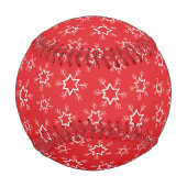 Schneeflocken, rote und weiße Schneeflocken, Schne Baseball (Rückseite)