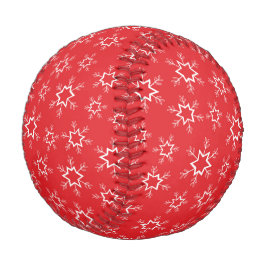 Schneeflocken, rote und weiße Schneeflocken, Schne Baseball