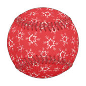 Schneeflocken, rote und weiße Schneeflocken, Schne Baseball (Vorderseite)