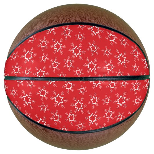 Schneeflocken, rote und weiße Schneeflocken, Schne Basketball (Vorderseite)