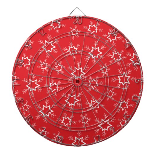 Schneeflocken, rote und weiße Schneeflocken, Schne Dartscheibe (vorne)