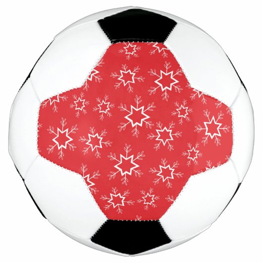 Schneeflocken, rote und weiße Schneeflocken, Schne Fußball (Vorderseite)