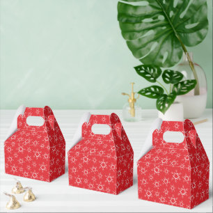 Schneeflocken, rote und weiße Schneeflocken, Schne Geschenkschachtel