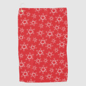 Schneeflocken, rote und weiße Schneeflocken, Schne Golfhandtuch (Vorderseite)