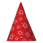 Schneeflocken, rote und weiße Schneeflocken, Schne Partyhütchen (Rechts)