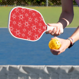 Schneeflocken, rote und weiße Schneeflocken, Schne Pickleball Schläger