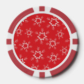 Schneeflocken, rote und weiße Schneeflocken, Schne Pokerchips (Vorderseite)