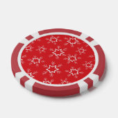 Schneeflocken, rote und weiße Schneeflocken, Schne Pokerchips (Einzeln)