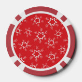 Schneeflocken, rote und weiße Schneeflocken, Schne Pokerchips (Rückseite)