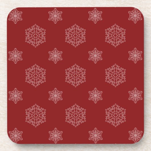 Schneeflocken Rote Untersetzer (Vorderseite)