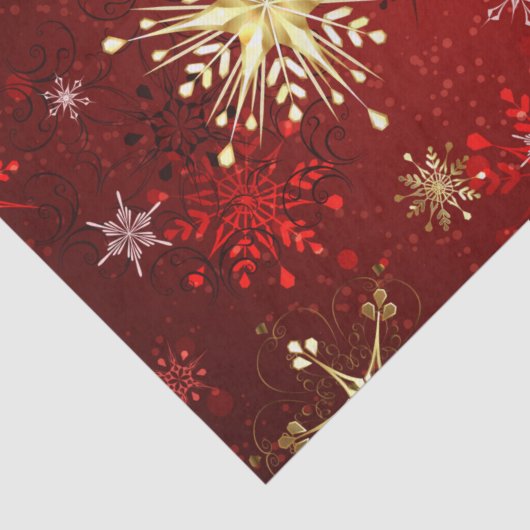 Schneeflocken Rote Weihnachtsgeschenk Seidenpapier (Detail)