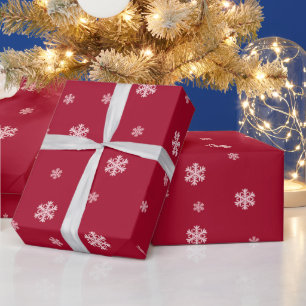 Schneeflocken Roter Weihnachtsurlaub Geschenkpapier
