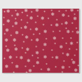 Schneeflocken Roter Weihnachtsurlaub Geschenkpapier (Flach)