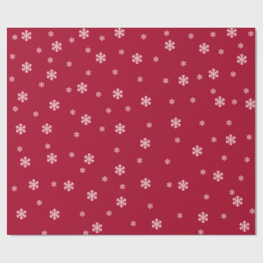 Schneeflocken Roter Weihnachtsurlaub Geschenkpapier (Flach)