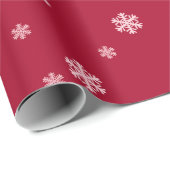 Schneeflocken Roter Weihnachtsurlaub Geschenkpapier (Rolleneckpunkt)