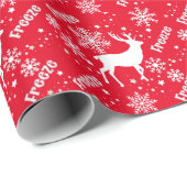 Schneeflocken Rotwild Geschenkpapier (Rolleneckpunkt)