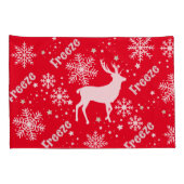 Schneeflocken Rotwild Kissenbezug (Rückseite-Rechts)