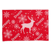 Schneeflocken Rotwild Kissenbezug (Vorderseite-Rechts)