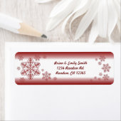 Schneeflocken-Rücksendeadressen-Aufkleber mit rote (Insitu)