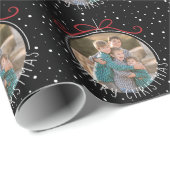 Schneeflocken Rund Foto Weihnachten Geschenkpapier (Rolleneckpunkt)
