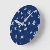 Schneeflocken Runde Wanduhr (Winkel)