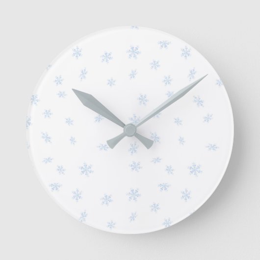 Schneeflocken Runde Wanduhr (Vorderseite)