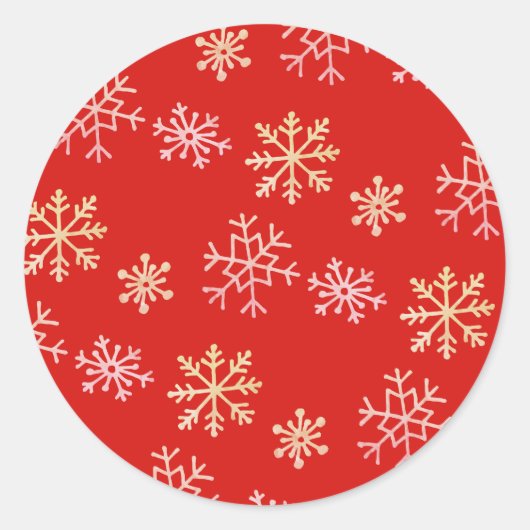 Schneeflocken Runder Aufkleber (Vorderseite)