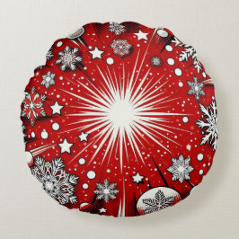Schneeflocken Rundes Kissen