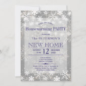 Schneeflocken-Saitenlichter Winterhäuserwärmung Pa Einladung (Vorderseite)