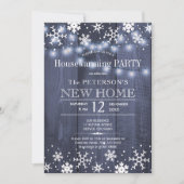 Schneeflocken-Saitenlichter Winterhäuserwärmung Pa Einladung (Vorderseite)