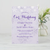 Schneeflocken-Saitenlichter Winterwunderland-Hochz Einladung (Stehend Vorderseite)