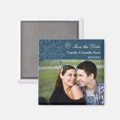 Schneeflocken Save the Date Foto Magnet (Vorderseite/Rückseite)