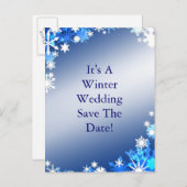 Schneeflocken Save the Date Postkarte (Vorne/Hinten)