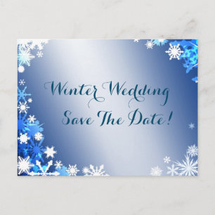 Schneeflocken Save the Date Postkarte 2