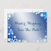 Schneeflocken Save the Date Postkarte 2 (Vorne/Hinten)