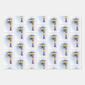 Schneeflocken Scarf Hat Niedlich Geschenkpapier Set (Vorderseite 3)