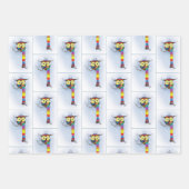 Schneeflocken Scarf Hat Niedlich Geschenkpapier Set (Vorderseite 2)