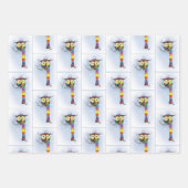 Schneeflocken Scarf Hat Niedlich Geschenkpapier Set (Vorderseite)