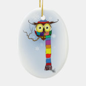 Schneeflocken Scarf Hat Niedlich Keramik Ornament (Hinten)