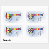 Schneeflocken Scarf Hat Niedlich Rechteckiger Aufkleber (Blatt)