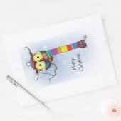 Schneeflocken Scarf Hat Niedlich Rechteckiger Aufkleber (Umschlag)