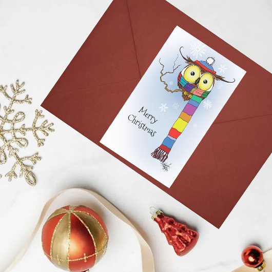 Schneeflocken Scarf Hat Niedlich Rechteckiger Aufkleber