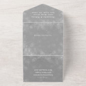 Schneeflocken Schnee Grau Winter Wunderland Hochze All In One Einladung (Außenbereich)