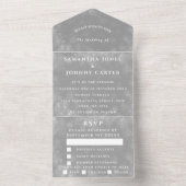 Schneeflocken Schnee Grau Winter Wunderland Hochze All In One Einladung (Innen Boden)