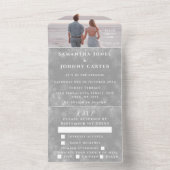 Schneeflocken Schnee Grau Winter Wunderland Hochze All In One Einladung (Innen Boden)