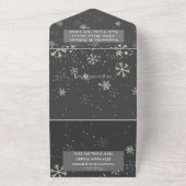 Schneeflocken Schnee Grau Winter Wunderland Hochze All In One Einladung (Außenbereich)